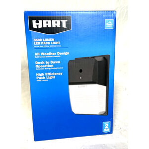 HART 3500 Lumens Hardwire Pack Light with Clear Lens Cover, Dusk to Dawn, Black